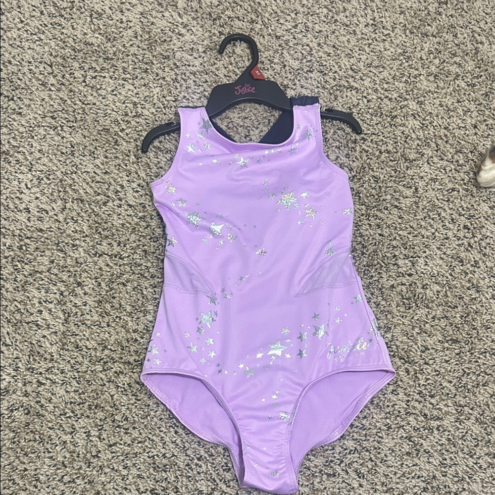 Justice Purple Star-Patterned Leotard